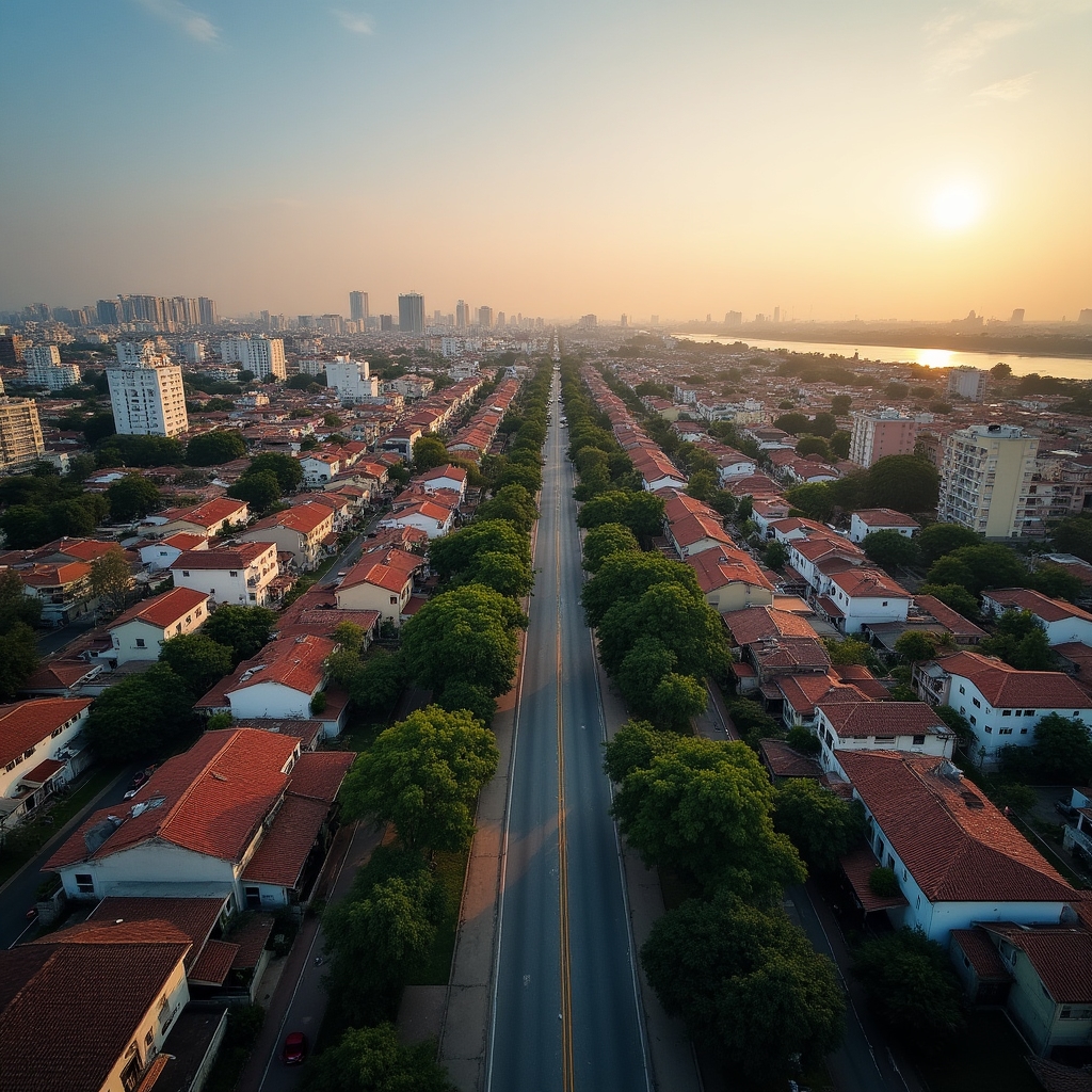 Aerial view of Asunción, Paraguay showing urban residential neighborhoods
